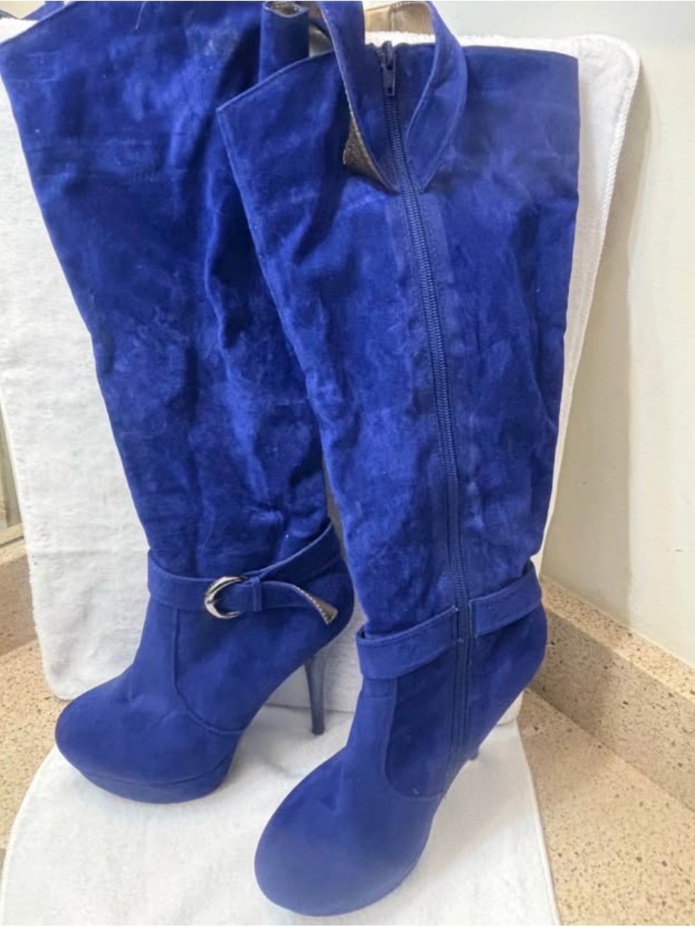 Royal Blue Size 10 five inch heel boots